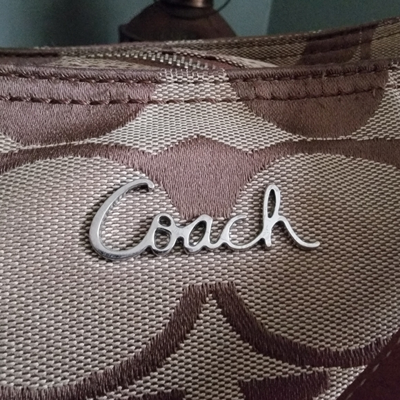 Coach North South Signature Duffel in Khaki Jacquard w/ Brown Leather #F17490 - Picture 2 of 15